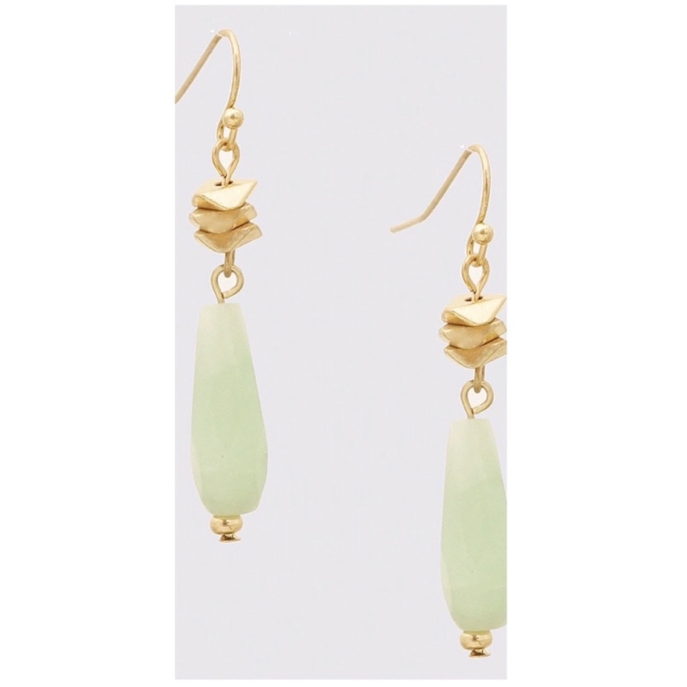 GREEN FISH HOOK EARRINGS